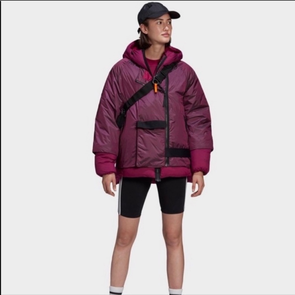 NWT Adidas Women’s Cold.Rdy Down Jacket Coat 2-in-1 Magenta Power Berry New Med